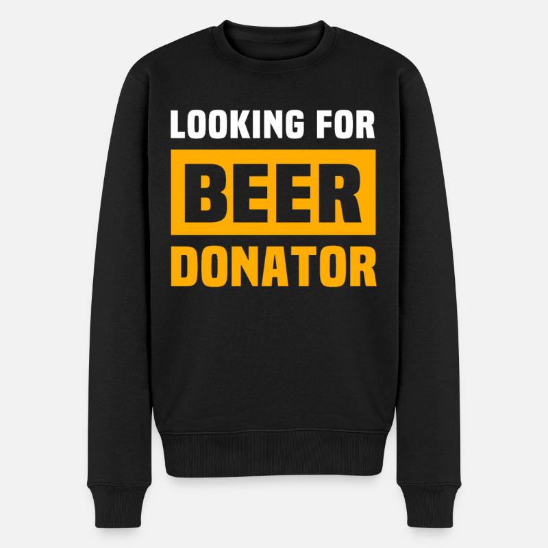 Bier Sprüche Trinksprüche Bierliebhaber - Männer Premium Bio Pullover - Schwarz