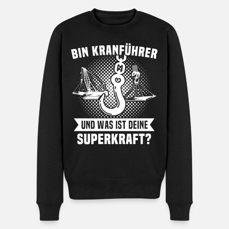 Kranfuehrer Kran Kranfahrer - Männer Premium Bio Pullover - Schwarz