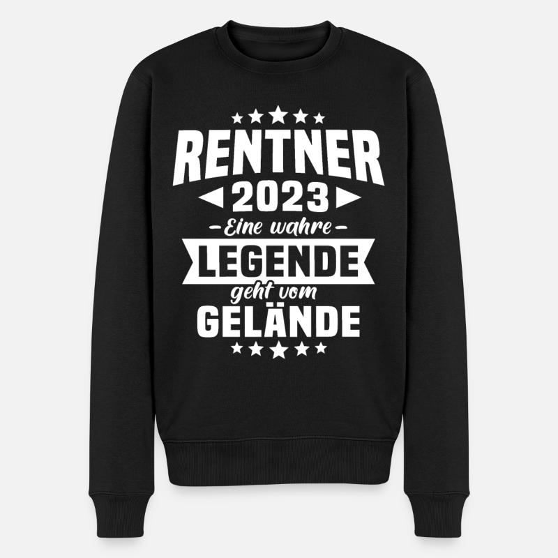 Rente 2023 Ruhestand Rentner - Männer Premium Bio Pullover - Schwarz