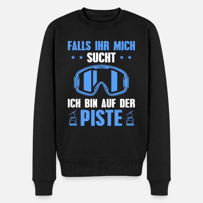 Skipiste Wintersport Skibrille Skifahren - Männer Premium Bio Pullover - Schwarz