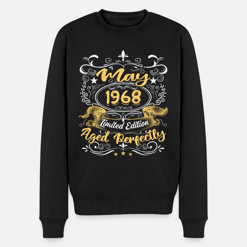 Mai 1968 - Vintage Geburtstagsgeschenk - 1968 - Männer Premium Bio Pullover - Schwarz