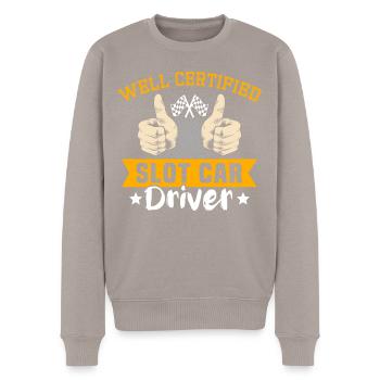 Slot Car Racing - Männer Premium Bio Pullover - Taupe - Vorne - Nico (187cm)