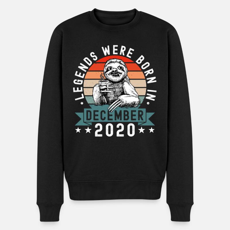 Les légendes sont nées en décembre 2020 Sloth Sloth - Pull Premium bio Homme - noir