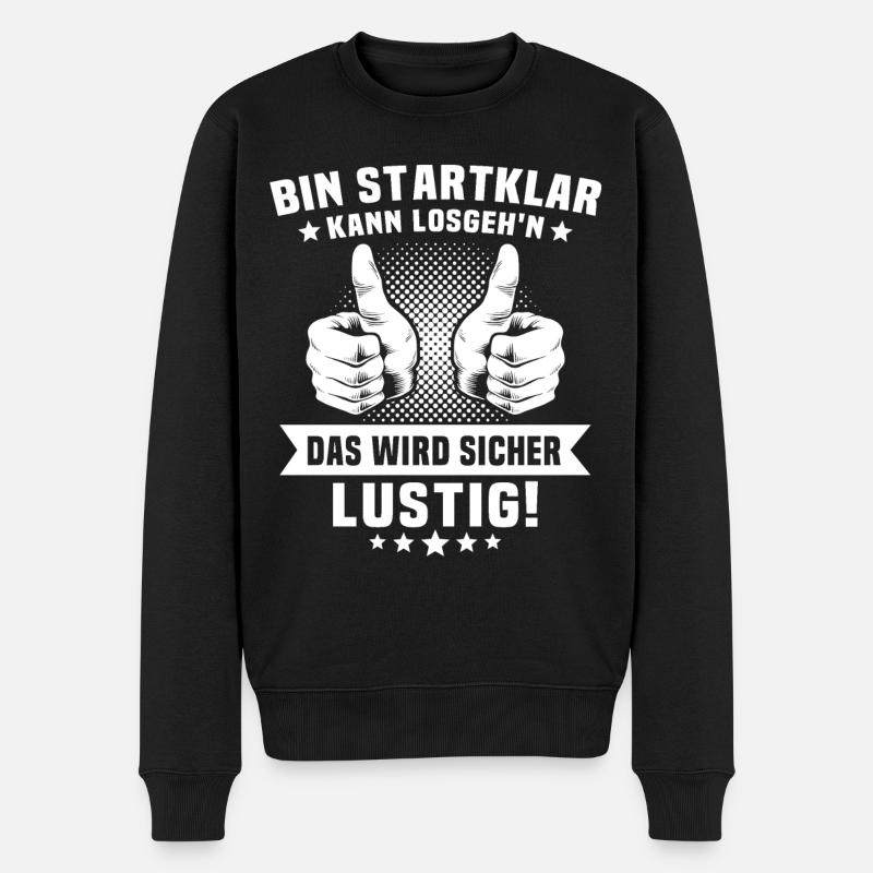Positive Energie Motivation - Männer Premium Bio Pullover - Schwarz
