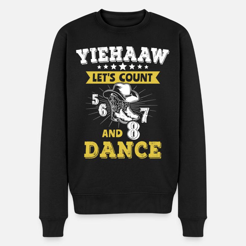 Line Dance Line Dancing - Männer Premium Bio Pullover - Schwarz