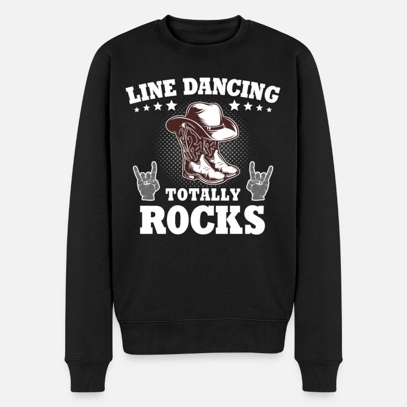 Line Dance Line Dancing - Männer Premium Bio Pullover - Schwarz