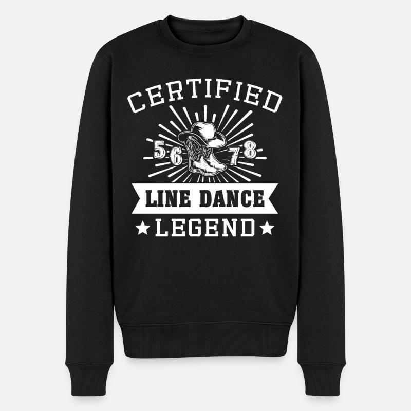 Line Dancing Legend Line Dance - Männer Premium Bio Pullover - Schwarz