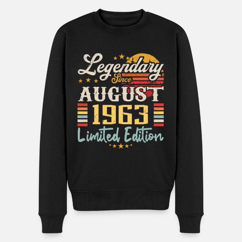Die Legenden wurden im August 1963 Jahrestag geboren - Männer Premium Bio Pullover - Schwarz