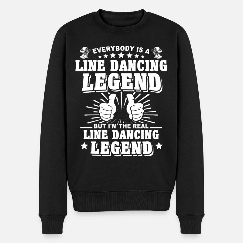 Line Dance Line Dancing - Männer Premium Bio Pullover - Schwarz
