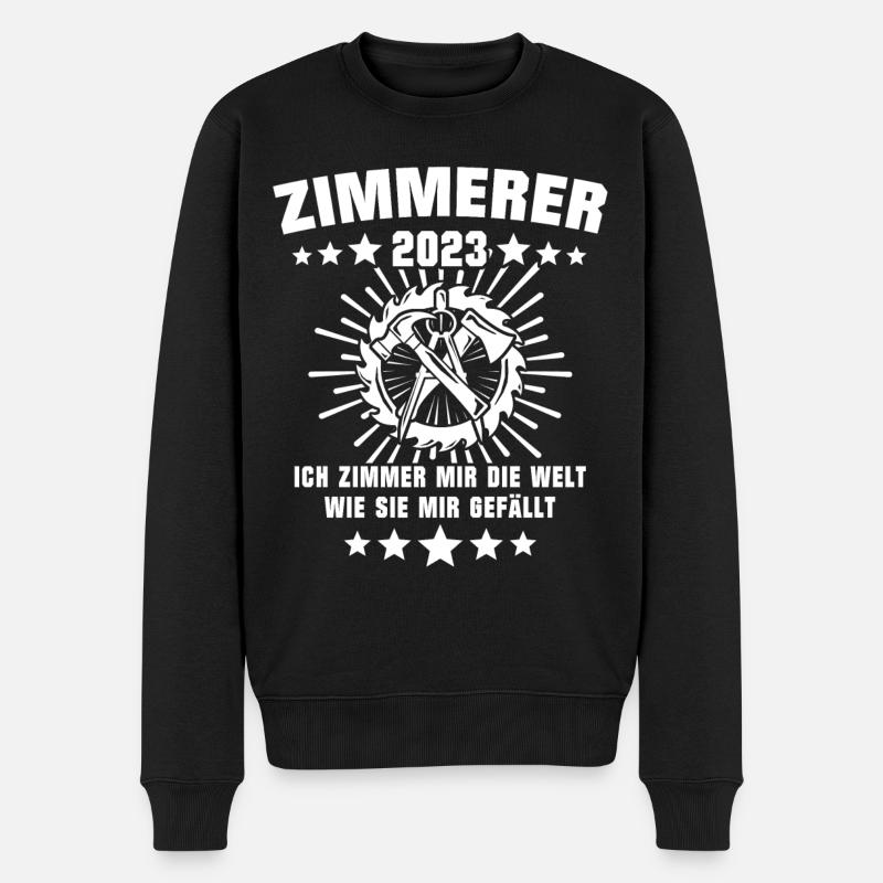 Zimmermann 2023 Zimmerer - Männer Premium Bio Pullover - Schwarz