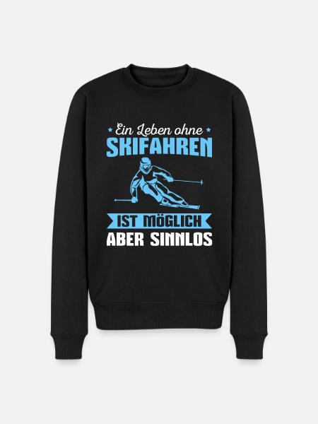 Skifahren Wintersport Skifahrer - Männer Premium Bio Pullover - Schwarz