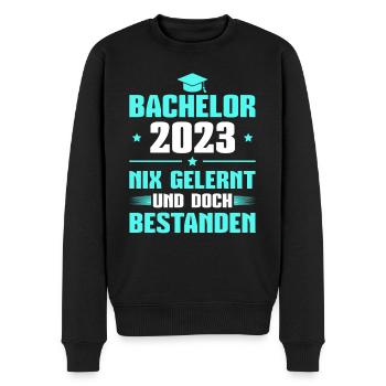 Bachelor 2023 Bestandene Bachelorprüfung Geschenk - Männer Premium Bio Pullover - Schwarz - Vorne - Nico (187cm)