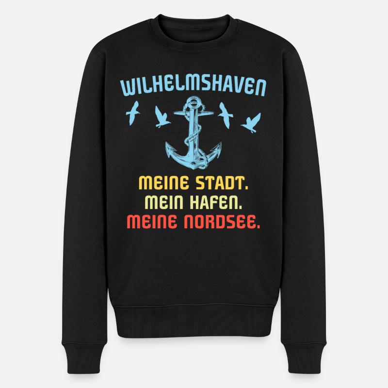 Wilhelmshavener Wilhelmshaven - Männer Premium Bio Pullover - Schwarz
