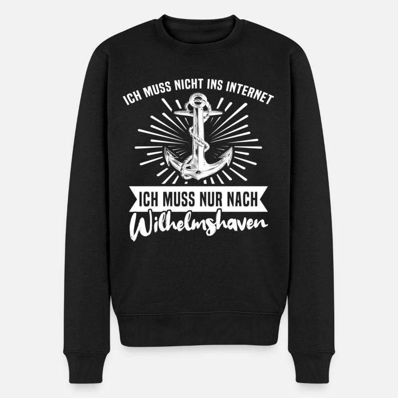 Wilhelmshaven - Männer Premium Bio Pullover - Schwarz