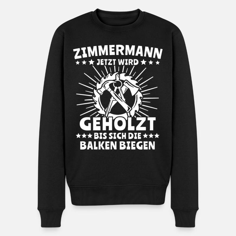Zimmermann Zimmerer - Männer Premium Bio Pullover - Schwarz