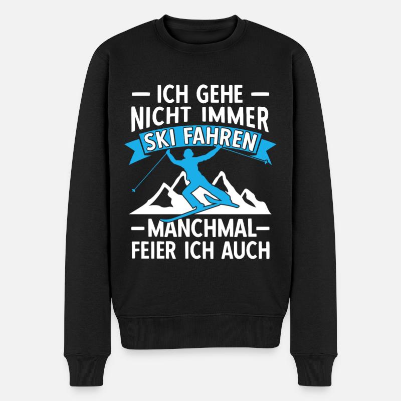 Skifahren Skifahrer Lustige Skiurlaub Geschenke - Männer Premium Bio Pullover - Schwarz