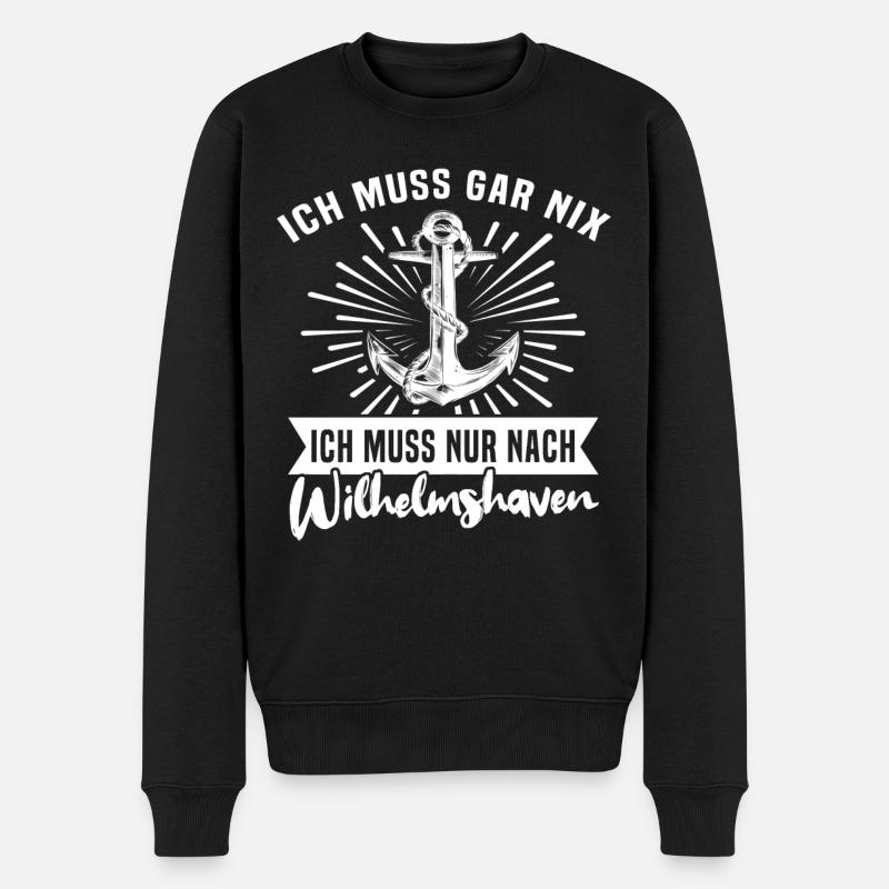 Wilhelmshaven Urlaub - Männer Premium Bio Pullover - Schwarz
