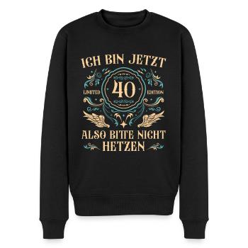 40er 40 Jahre alt Mann 40. Geburtstag Geschenk - Männer Premium Bio Pullover - Schwarz - Vorne - Nico (187cm)