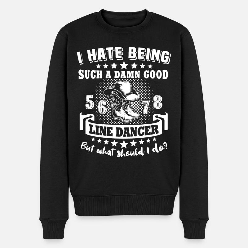 Line Dancing Line Dance - Männer Premium Bio Pullover - Schwarz