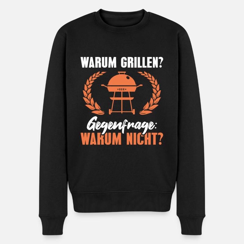 Grillen BBQ Grill - Männer Premium Bio Pullover - Schwarz