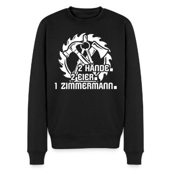 Zimmermann Zimmern Zimmerer - Männer Premium Bio Pullover - Schwarz - Vorne - Nico (187cm)