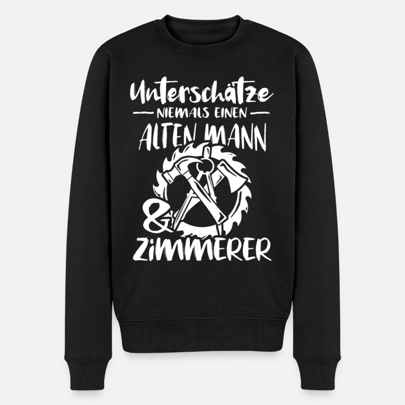 Zimmermann Zimmern Zimmerer - Männer Premium Bio Pullover - Schwarz