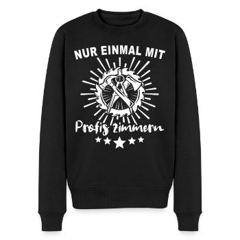Zimmermann Zimmern Zimmerer - Männer Premium Bio Pullover - Schwarz - Vorne - Nico (187cm)