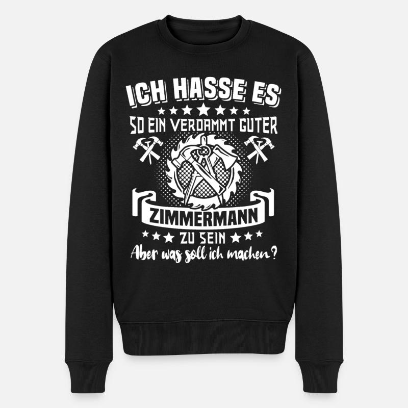 Zimmermann Zimmern Zimmerer - Männer Premium Bio Pullover - Schwarz