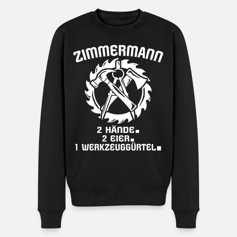 Zimmermann Beruf Zimmerer - Männer Premium Bio Pullover - Schwarz
