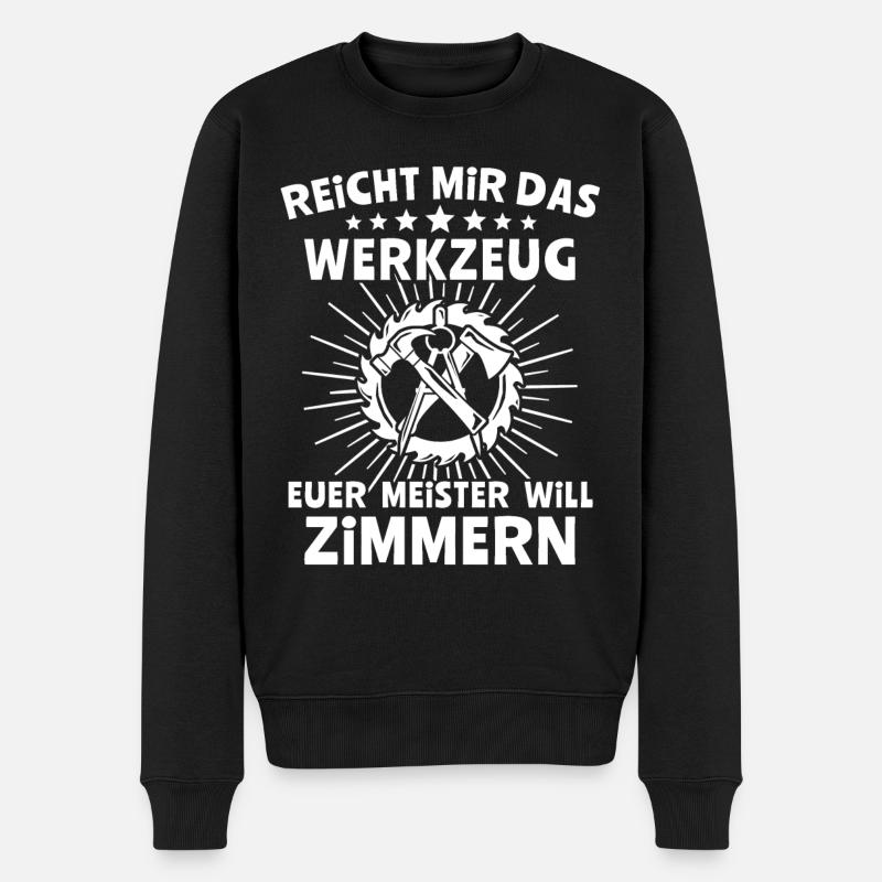 Zimmermann Beruf Zimmerer - Männer Premium Bio Pullover - Schwarz