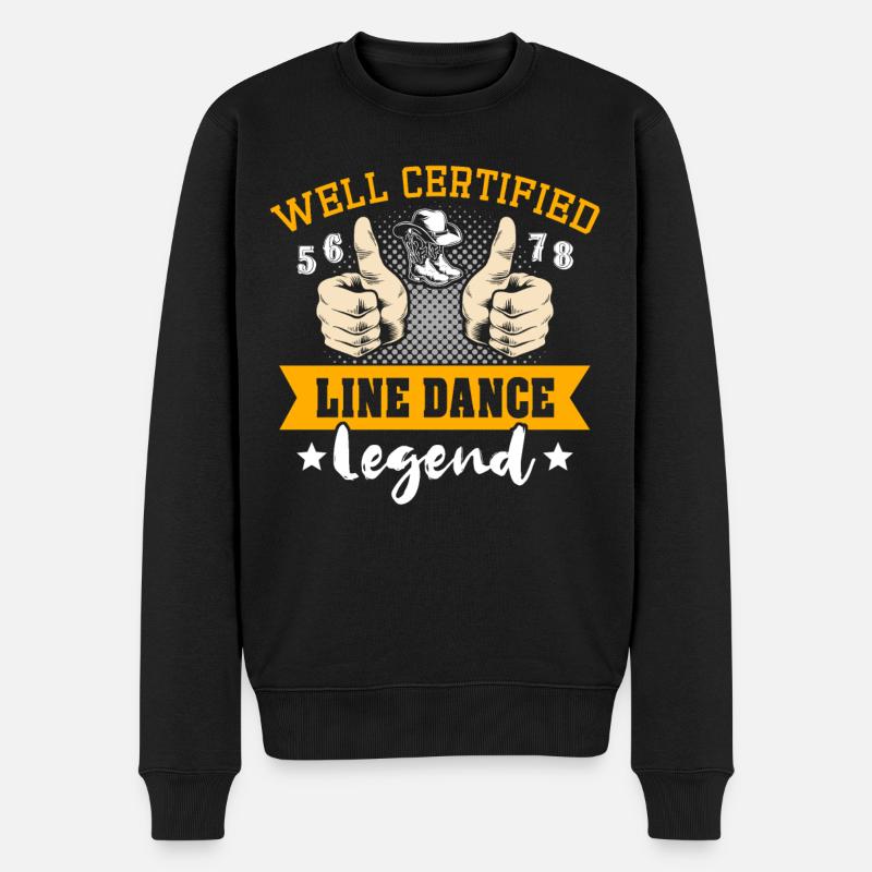 Line Dance Legend Line Dancing - Männer Premium Bio Pullover - Schwarz
