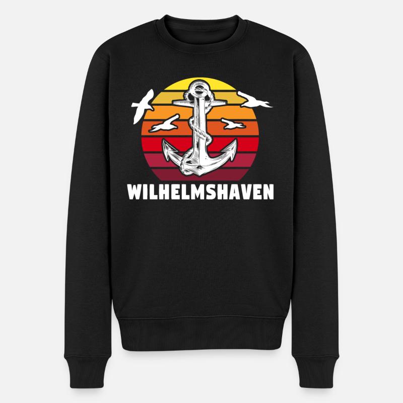 Wilhelmshaven Motiv Wilhelmshavener - Männer Premium Bio Pullover - Schwarz