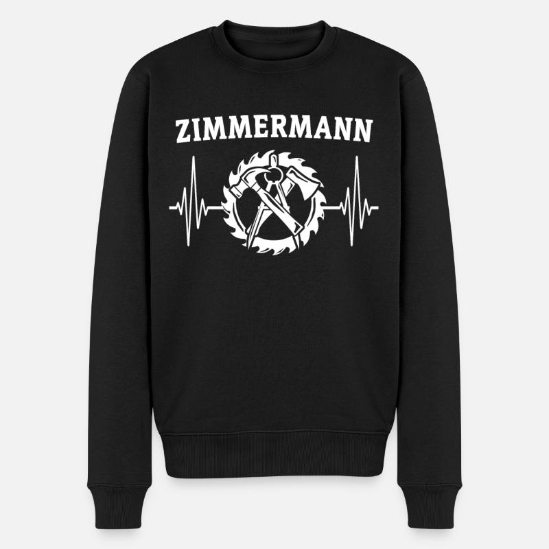 Zimmermann Zimmerer Zimmerei - Männer Premium Bio Pullover - Schwarz