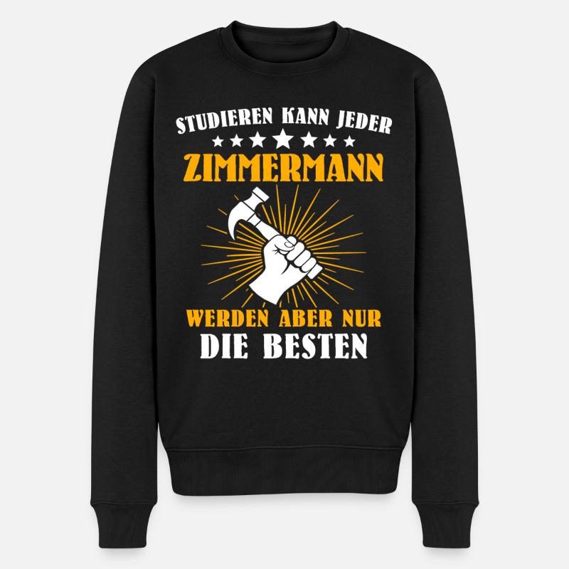 Zimmermann Bester Zimmerer Zimmerleute - Männer Premium Bio Pullover - Schwarz