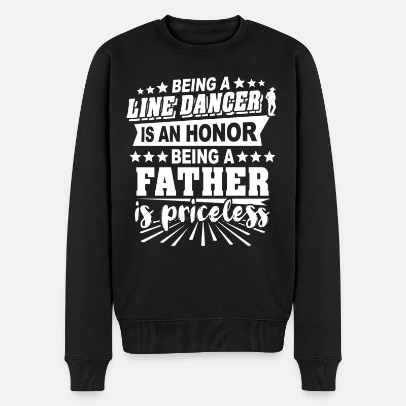Line Dancing Papa - Männer Premium Bio Pullover - Schwarz