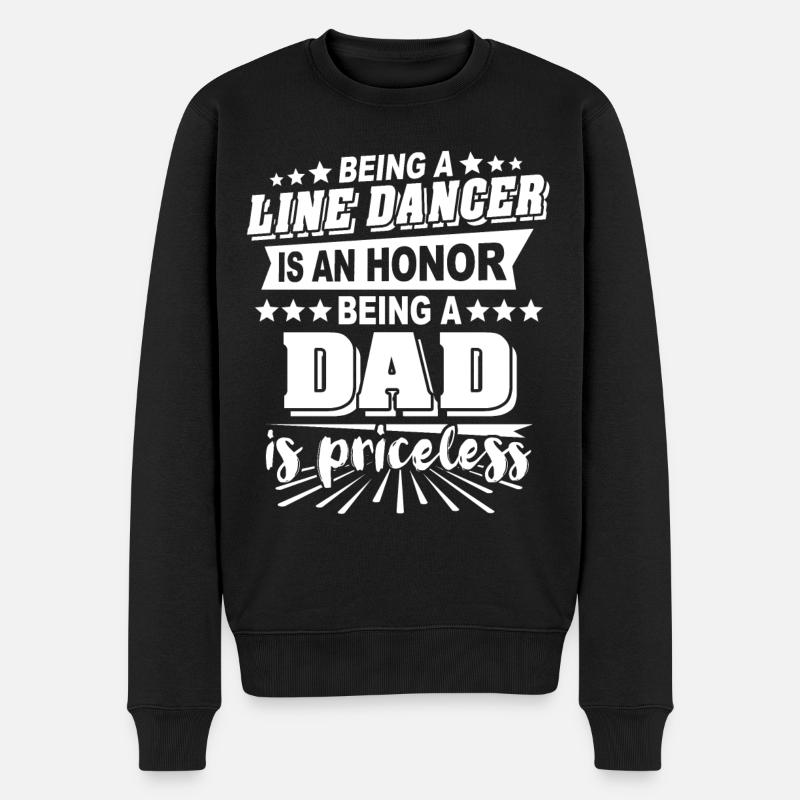 Line Dancing Papa - Männer Premium Bio Pullover - Schwarz