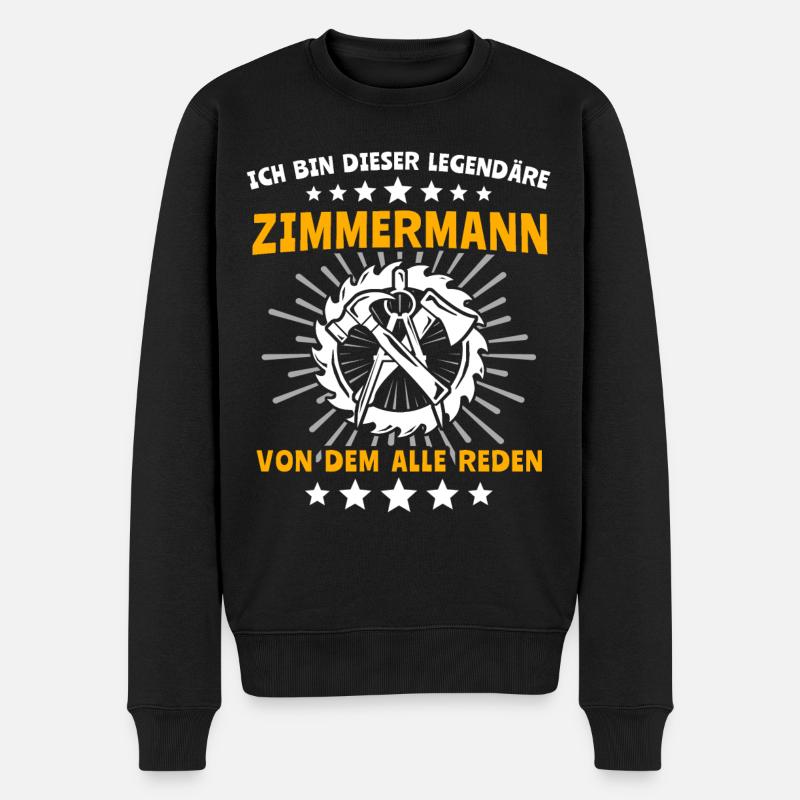 Zimmermann Job Zimmerer - Männer Premium Bio Pullover - Schwarz
