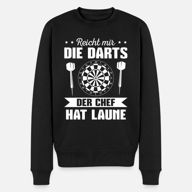 Dartsport Dartscheibe Dartspieler Geschenk - Männer Premium Bio Pullover - Schwarz