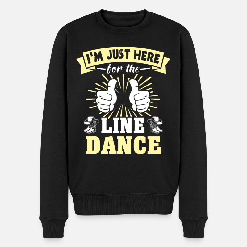Line Dancer Line Dancing - Männer Premium Bio Pullover - Schwarz