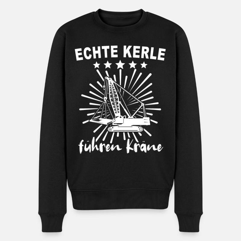 Kranfahrer Kranführer Kran - Männer Premium Bio Pullover - Schwarz