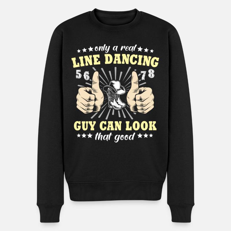 Line Dancing Geschenk - Männer Premium Bio Pullover - Schwarz