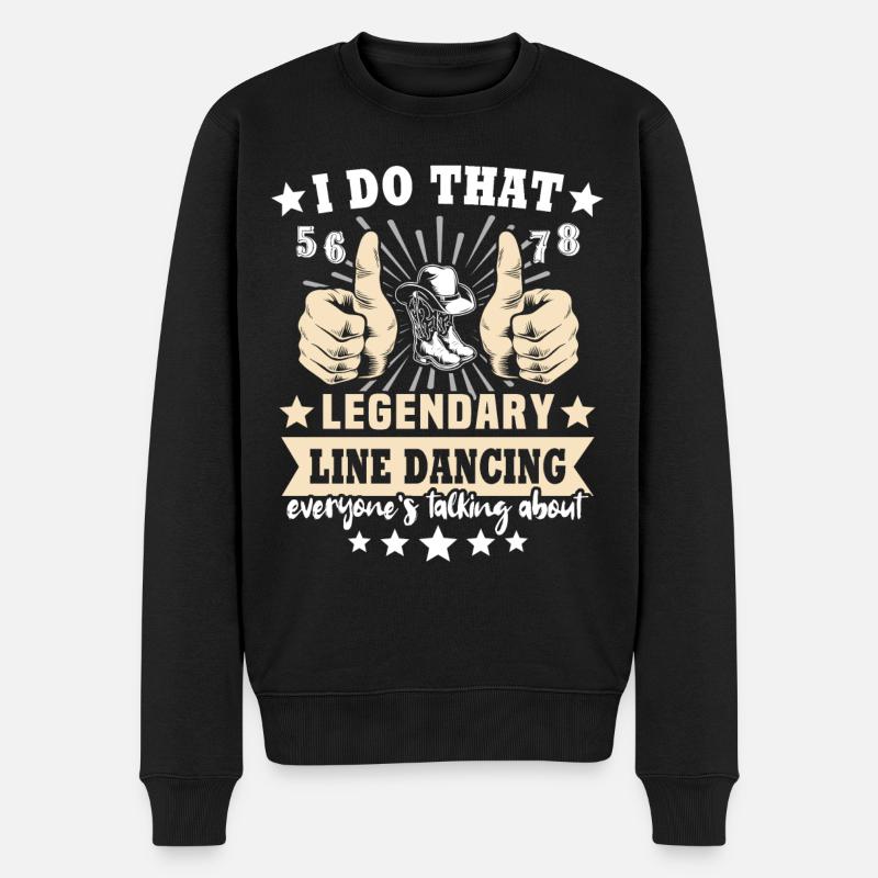 Line Dancing Geschenk - Männer Premium Bio Pullover - Schwarz
