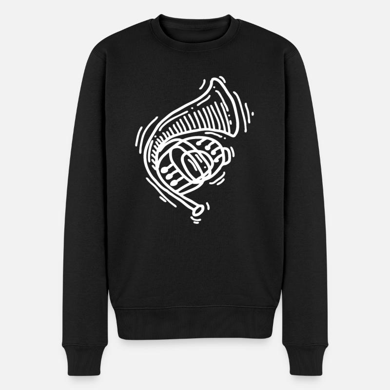 Waldhorn - Männer Premium Bio Pullover - Schwarz