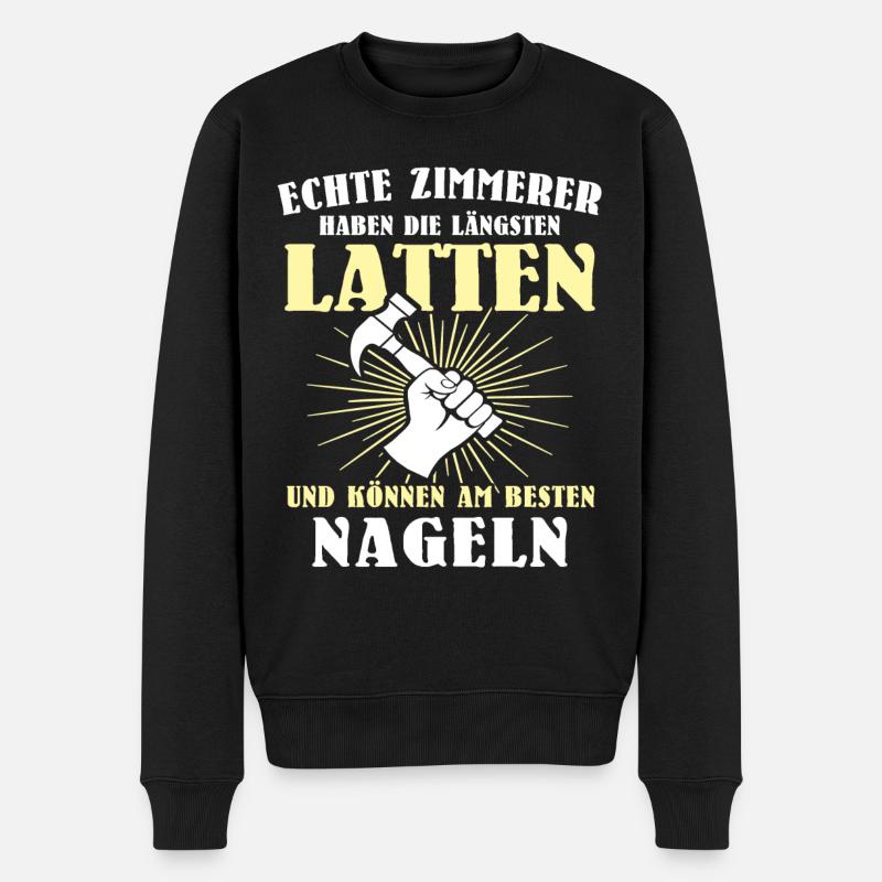 Zimmerer Sprüche Zimmermann - Männer Premium Bio Pullover - Schwarz