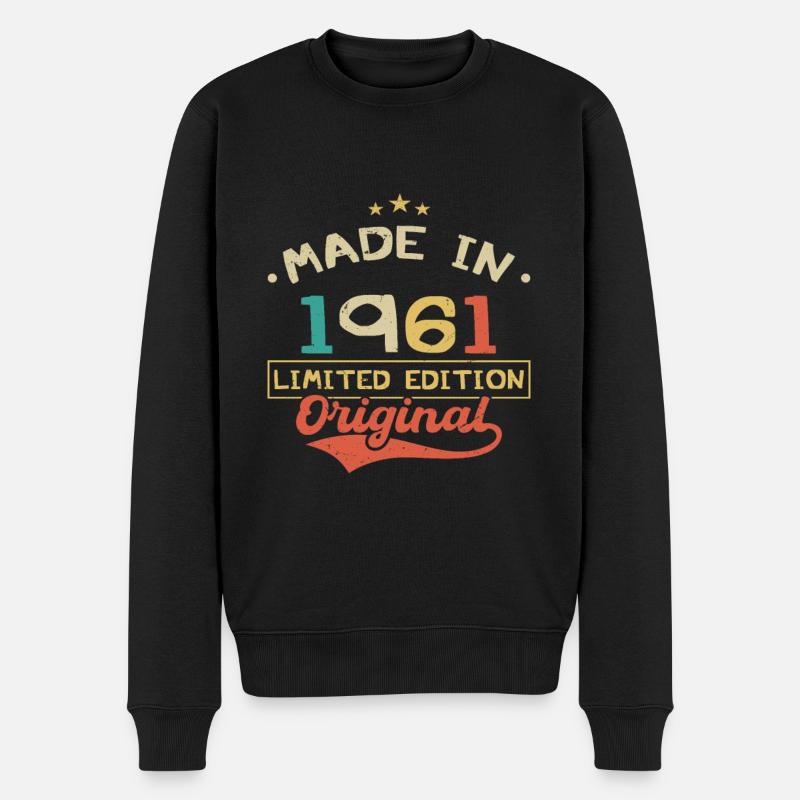 Baujahr 1961 | Limitierte Edition 1961 | Original - Männer Premium Bio Pullover - Schwarz