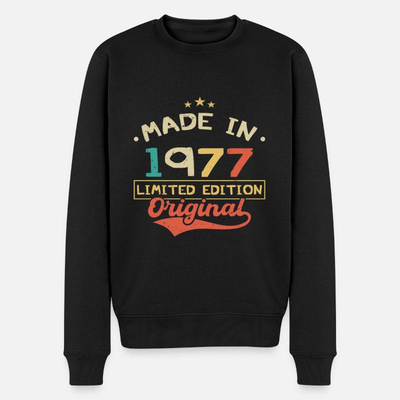 Baujahr 1977 | Limited Edition 1977 | Original - Männer Premium Bio Pullover - Schwarz