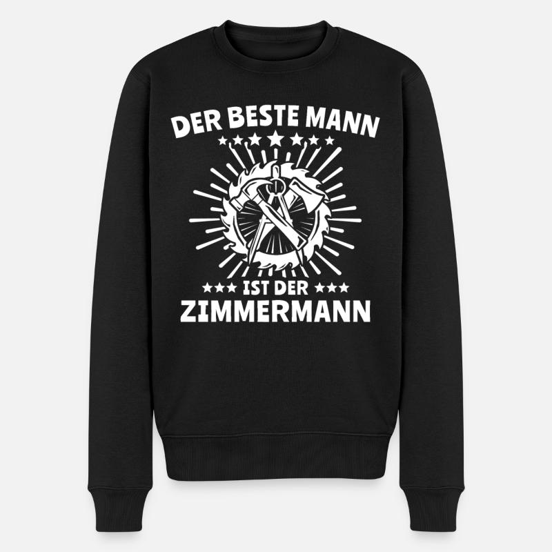 Bester Zimmermann Zimmerer - Männer Premium Bio Pullover - Schwarz