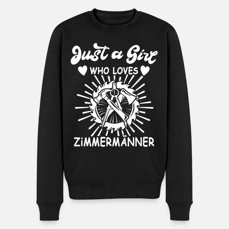 Zimmermann Frau Zimmerer - Männer Premium Bio Pullover - Schwarz