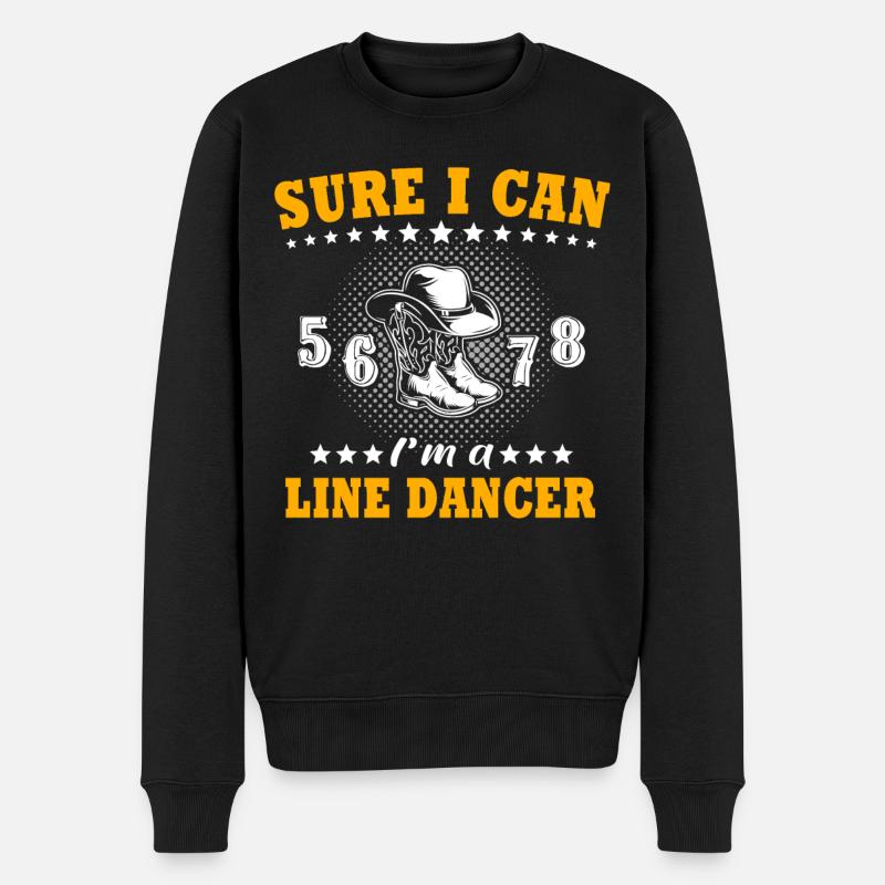 Line Dance Line Dancing - Männer Premium Bio Pullover - Schwarz