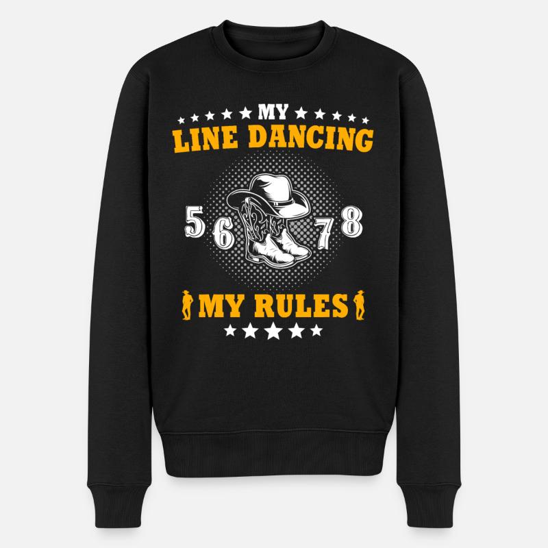 Line Dance - Männer Premium Bio Pullover - Schwarz